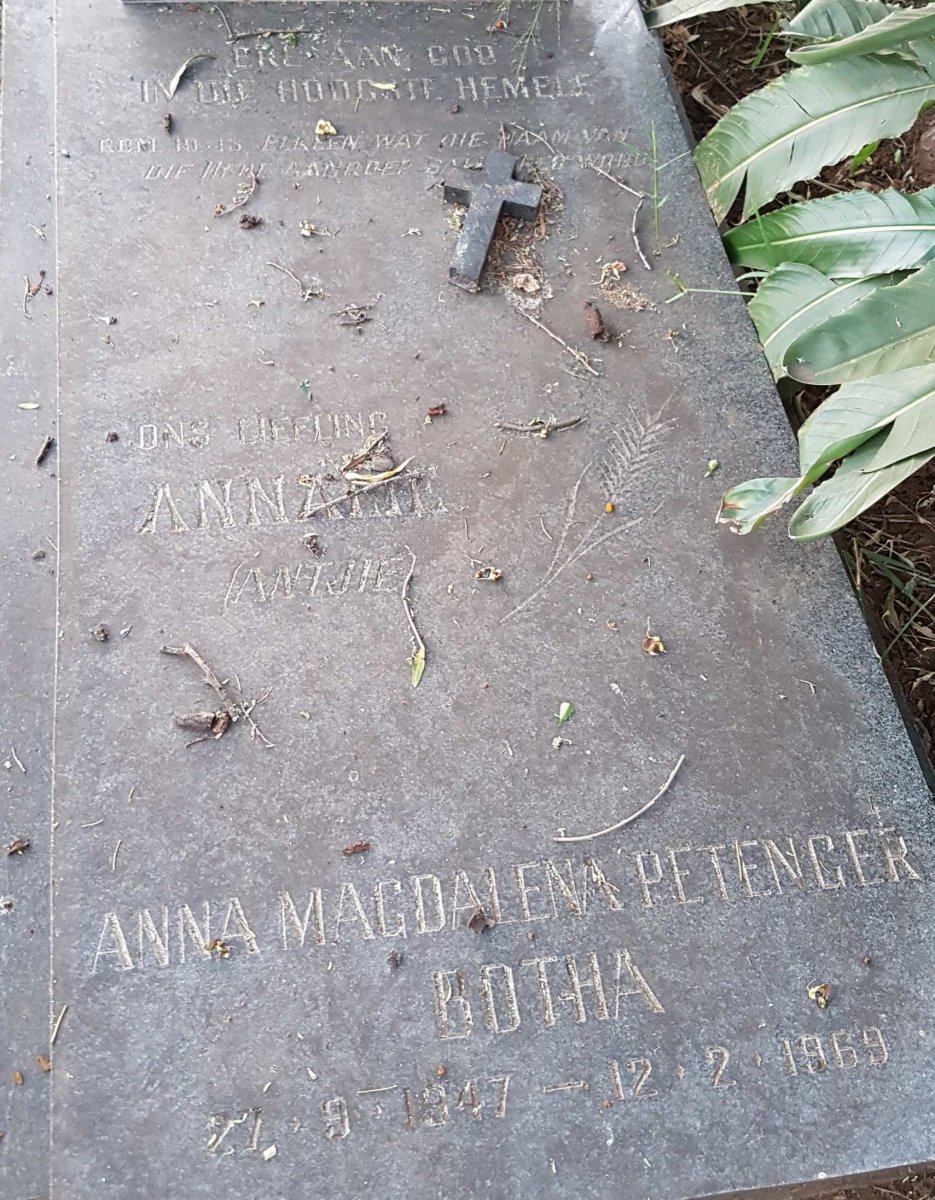 BOTHA Anna Magdalena Perenger 1947-1969