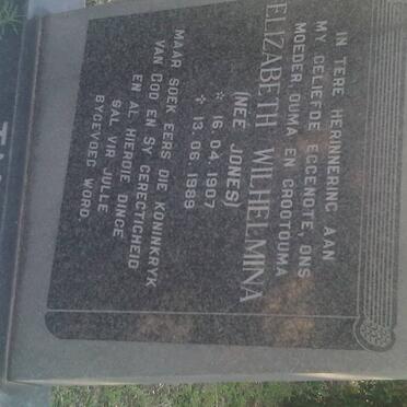 WAL Elizabeth Wilhelmina, van der nee JONES 1907-1989