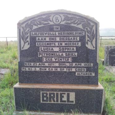 BRIEL Lucia Sophia Petronella nee VENTER 1871-1935