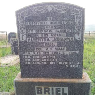 BRIEL Albertha Johanna nee V.D. WALT 1871-1945