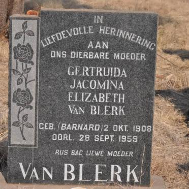 BLERK Gertruida Jacomina Elizabeth, van nee BARNARD 1908-1959