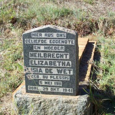 WET Heilbrecht Elizabetha Lisia, de nee DU PLESSIS 1911-1941