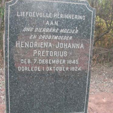 PRETORIUS Hendriena Johanna 1845-1924