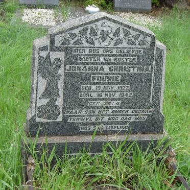 FOURIE Johanna Christina 1922-1942