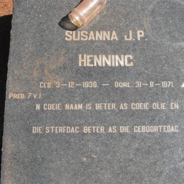 HENNING Susanna J.P. 1930-1971