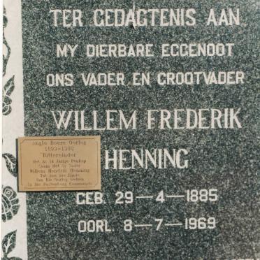 HENNING Willem Frederik 1885-1969