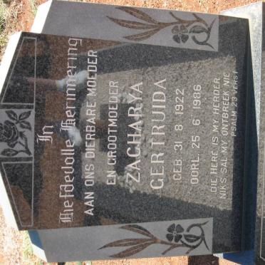 OBERHOLZER Zacharya Gertruida 1922-1986