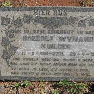 KUILDER Roedolf Wynand 1891-1936