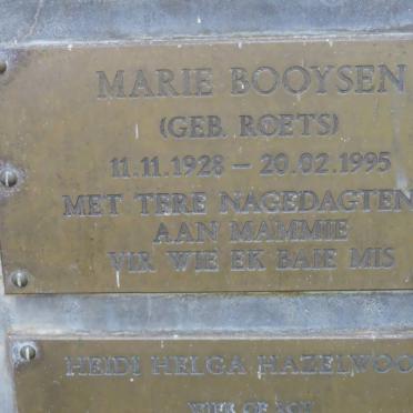 BOOYSEN Marie nee ROETS 1928-1995
