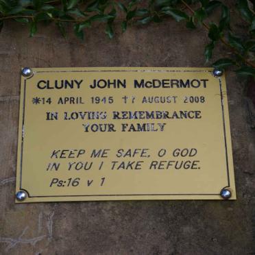 McDERMOT Cluny John 1945-2008