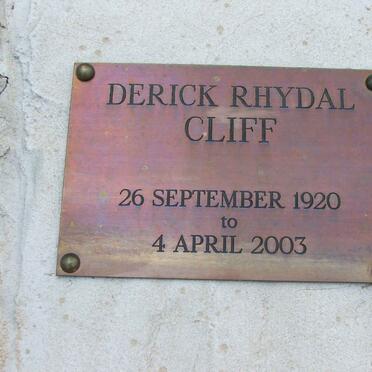 CLIFF Derick Rhydal 1920-2003