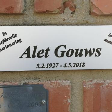 GOUWS Alet 1927-2018