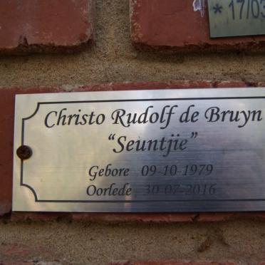 BRUYN Christo Rudolf, de 1979-2016