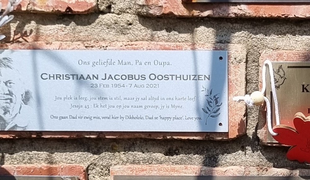 OOSTHUIZEN Christiaan Jacobus 1954-2021