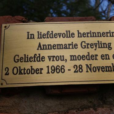 GREYLING Annemarie 1966-2019