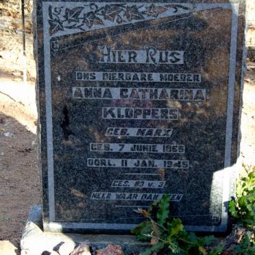 KLOPPERS Anna Catharina nee MARX 1865-1945