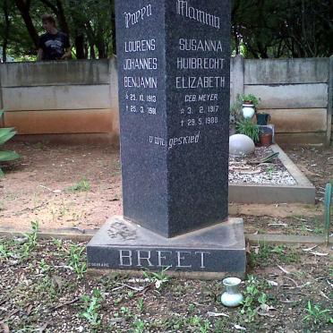 BREET Lourens Johannes Benjamin 1913-1981 &amp; Susanna Huibrecht Elizabeth MEYER 1917-1988