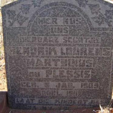 PLESSIS Hendrik Lourens Marthinus, du 1909-1911