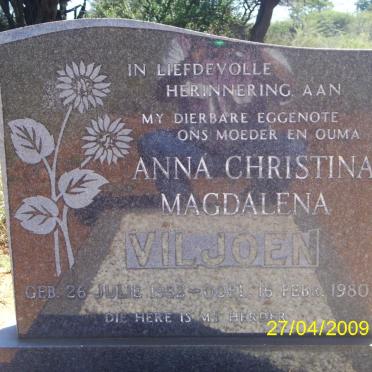VILJOEN Anna Christina Magdalena 1932-1980