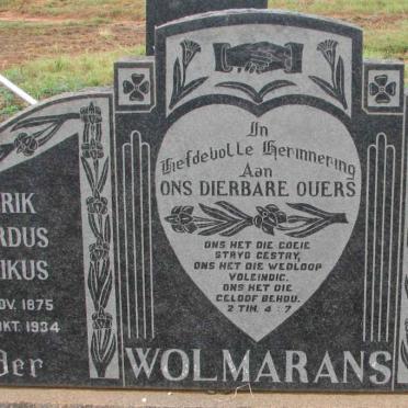 WOLMARANS Frederik Gerhardus Hendrikus 1875-1934 &amp; Helena Catharina Jacoba SCHEEPERS 1880-1960