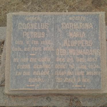 KLOPPERS Cornelus Petrus 1850-1923 &amp; Catharina Maria WOLMARANS 1857-1934