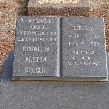 KRUGER Cornelia Aletta nee RAS 1911-1989