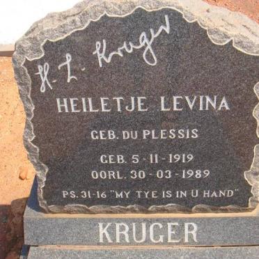 KRUGER Heiletje Levina nee DU PLESSIS 1919-1989