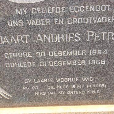 KRUGER Tjaart Andries Petrus 1884-1968