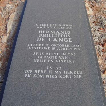 LANGE Hermanus Phillippus, de 1940-1998
