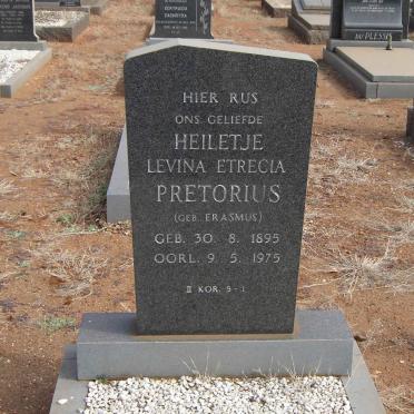 PRETORIUS Heiletje Levina Etrecia nee ERASMUS