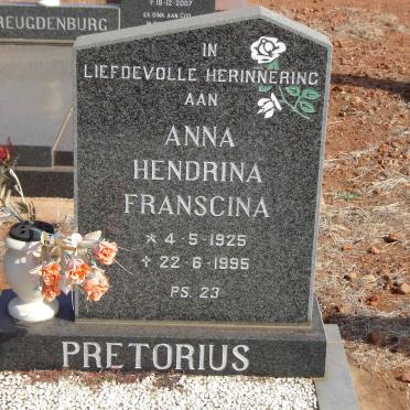 PRETORIUS Hendrina Franscina 1925-1995