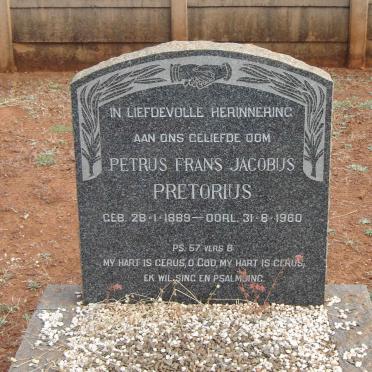 PRETORIUS Petrus Frans Jacobus 1889-1960