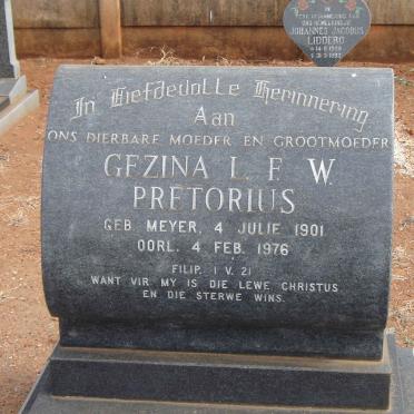 PRETORIUS Gezina L.F.W. nee MEYER 1901-1976