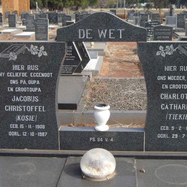 WET Jacobus Christoffel, de 1908-1987 &amp; Charlotta Catharina 1917-1998