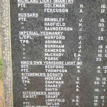 MEMORIAL IN REMEMBRANCE OF FALLEN SOLDIERS 1899-1902  #1