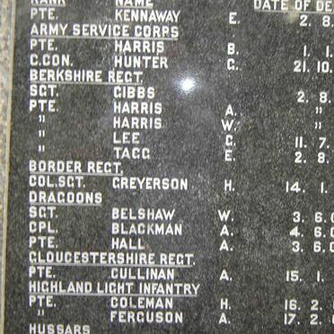 MEMORIAL IN REMEMBRANCE OF FALLEN SOLDIERS 1899-1902 #1