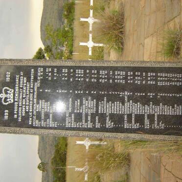 MEMORIAL IN REMEMBRANCE OF FALLEN SOLDIERS 1899-1902  # 1