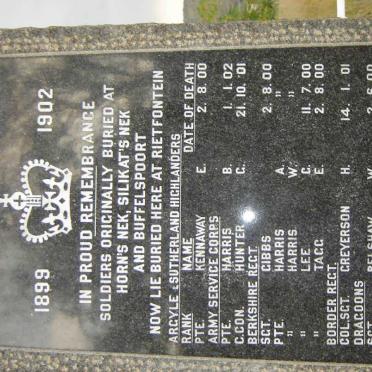 MEMORIAL IN REMEMBRANCE OF FALLEN SOLDIERS 1899-1902 # 1