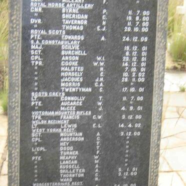 MEMORIAL IN REMEMBRANCE OF FALLEN SOLDIERS 1899-1902  #2