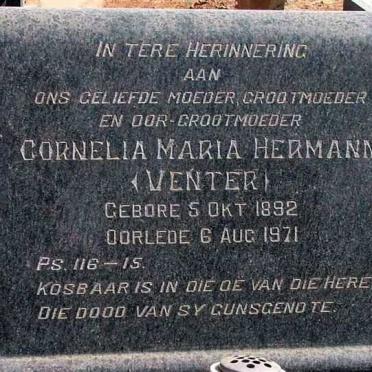 HERMANN Cornelia Maria geb. VENTER 1892-1971