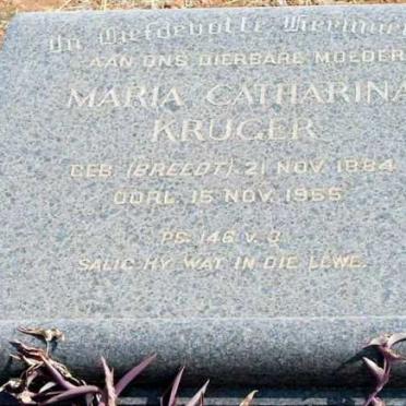 KRUGER  Maria Catharina nee BREEDT 1884-1955
