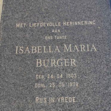 BURGER Isabella Maria 1903-1998