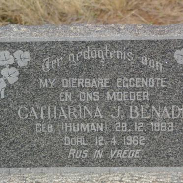 BENADE Catharina J. nee HUMAN 1883-1962