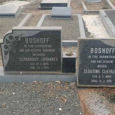 BOSHOFF Gerhardus Johannes 1889-1975 &amp; Gloudina Gertruida 1899-1976