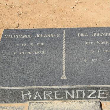 BARENDZE Stephanus Johannes 1916-1979 &amp; Dina Johanna KOEN 1917-1999