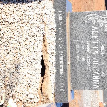 COETZEE Aletta Johanna nee ALBERTSE 1911-1986