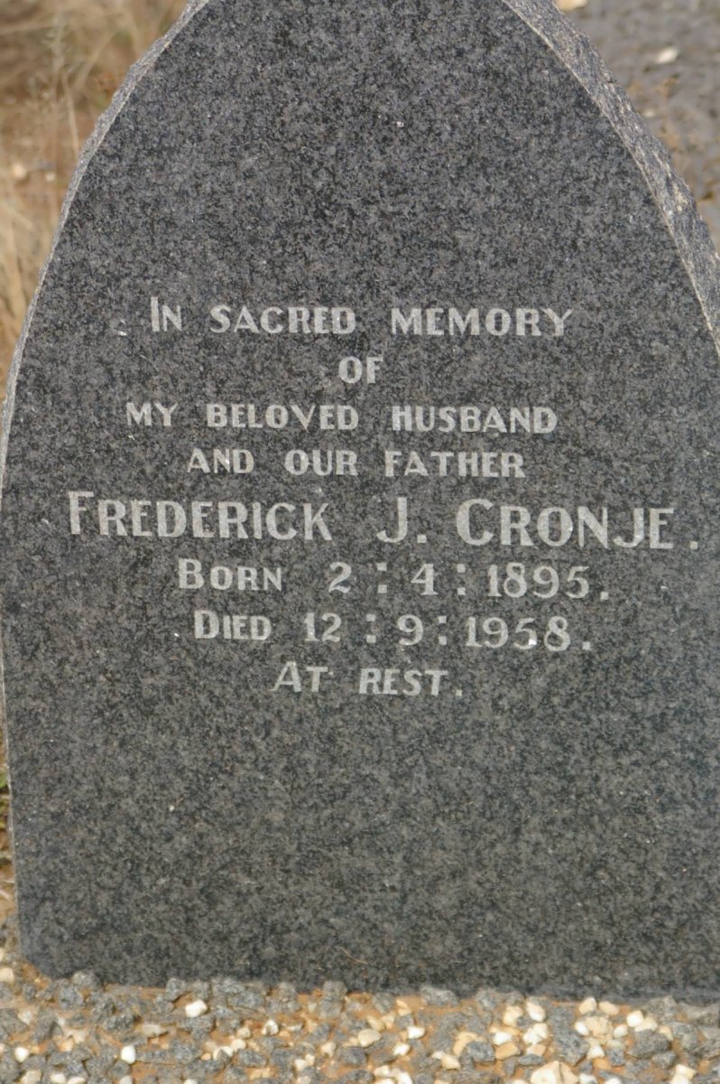 CRONJE Frederick J. 1895-1958
