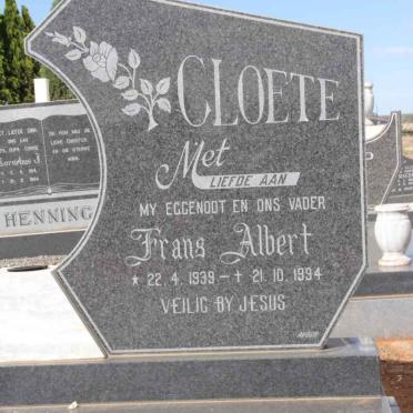CLOETE Frans Albert 1939-1994