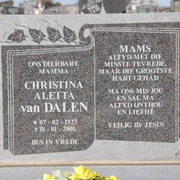 DALEN Christina Aletta, van 1927-2001