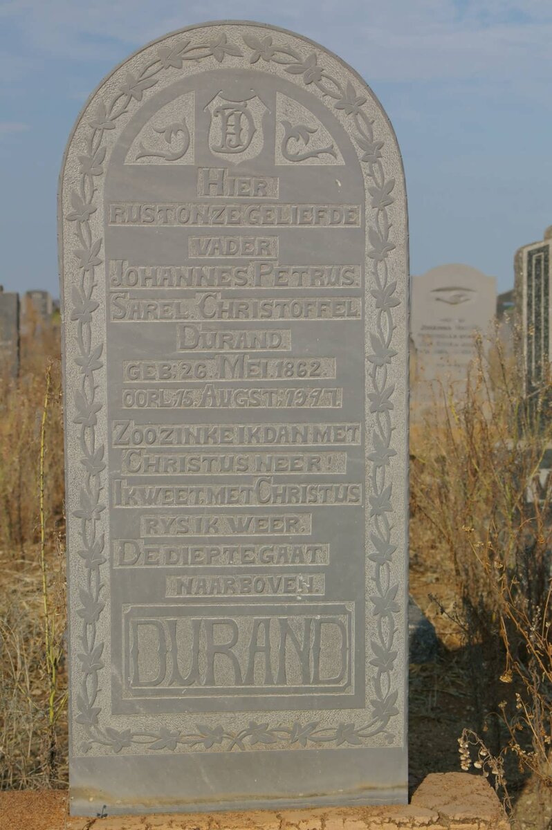 DURAND Johannes Petrus Sarel Christoffel 1862-1947